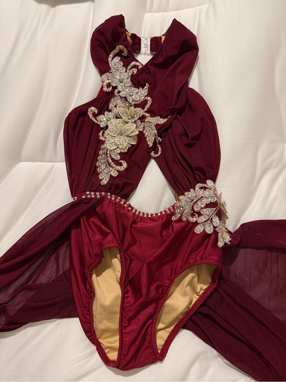 Girls Maroon Lyrical Dance Costume